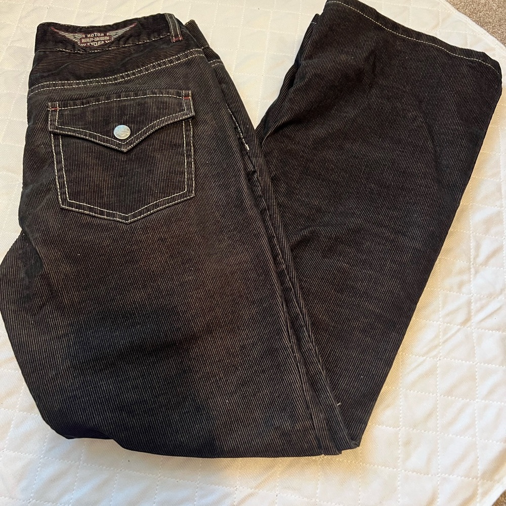 Harley-Davidson a light soft  corduroy Black Boot Cut Jeans size 6P NWOT